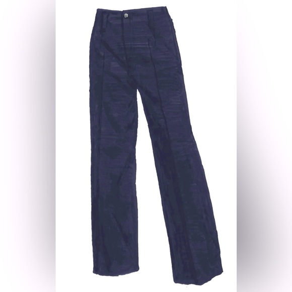 J. PETERMAN Women's Wide Leg Jeans Pants Denim Navy Blue Lightweight Crease 6‎ - Picture 1 of 16